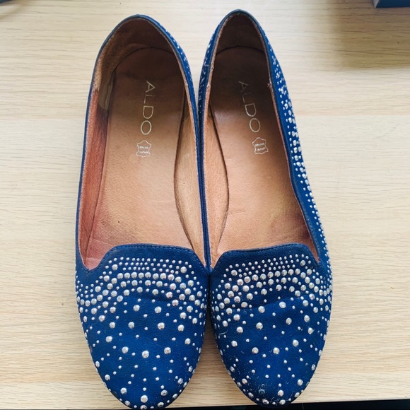 Aldo Shoes - Aldo blue rhinestone flats size 8.5 like new